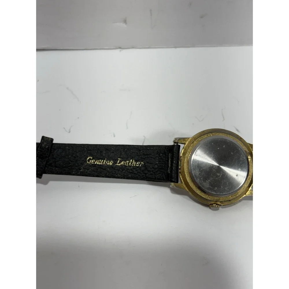 Pearl Quartz‎ Lady Wristwatch Thailand Movt Leather Black Band  Watch NO Battery